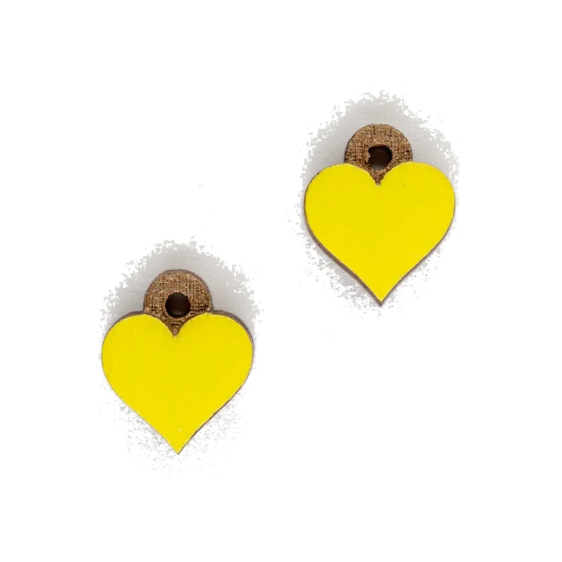 Ručne maľované drevené náušnice Pure Heart